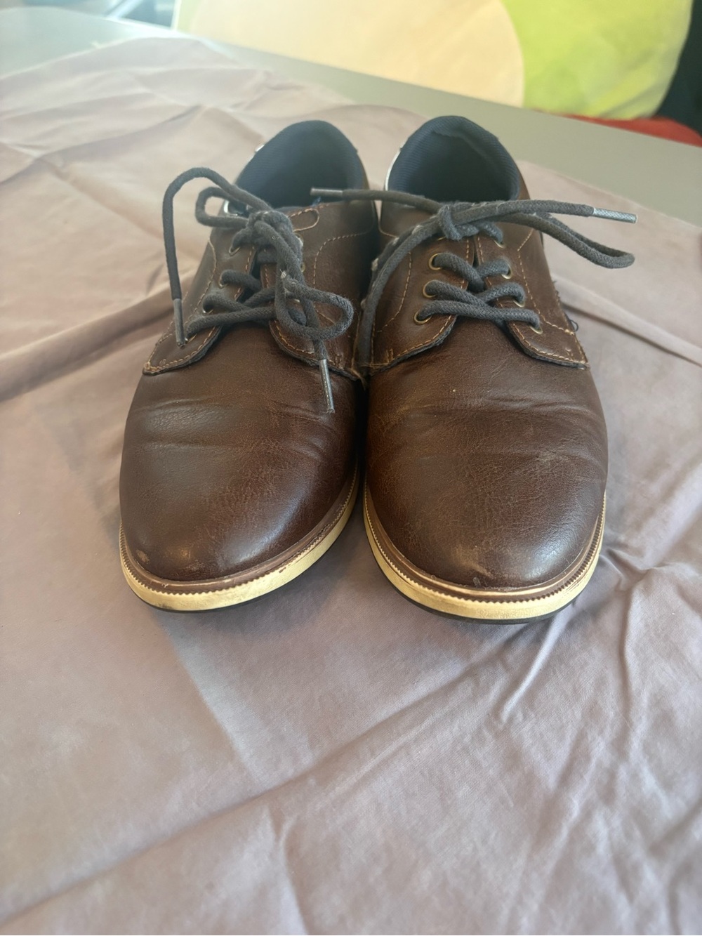 Classic Brown Leather Men's Lace-Up Casual Shoes